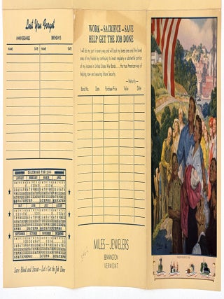 WWII Jeweler Advertising with Moving Patriotic illustrations - Lest We Forget