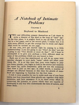 "A Notebook of Intimate Problems by The Voice of Experience" -- Sex Advice from a Radio Star