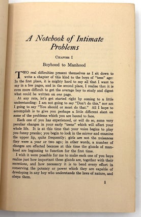 "A Notebook of Intimate Problems by The Voice of Experience" -- Sex Advice from a Radio Star