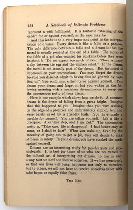 "A Notebook of Intimate Problems by The Voice of Experience" -- Sex Advice from a Radio Star