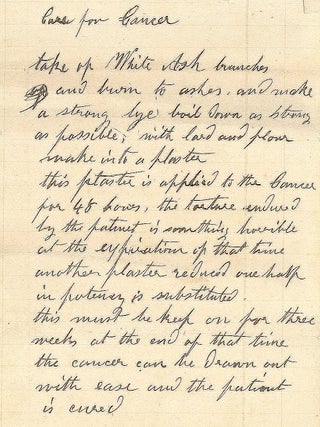 Manuscript Cures for Hydrophobia & Cancer