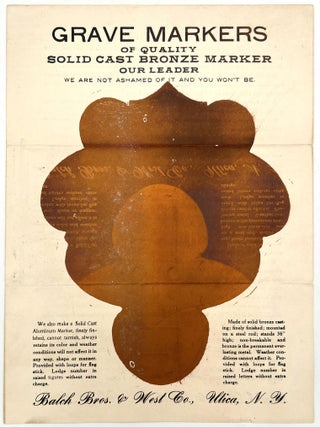 Item #26002891 Balch Bros. & West Co. Circular -- Memorial Grave Markers and Flags