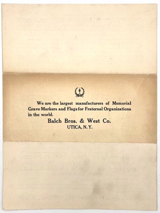 Balch Bros. & West Co. Circular -- Memorial Grave Markers and Flags
