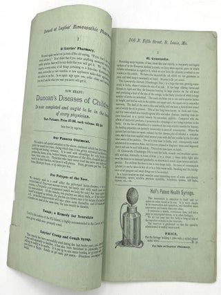 "Luyties' Homeopathic Circular" - Advertising Early Homeopathic Remedies and Medical Equipment
