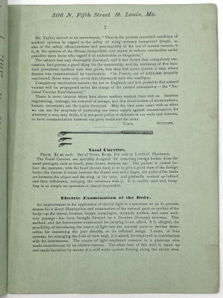 "Luyties' Homeopathic Circular" - Advertising Early Homeopathic Remedies and Medical Equipment