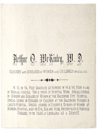 Item #26004932 c.1900 Gynecologist and Family Doctor Business Card
