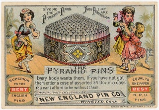 Item #26005736 Pyramid Pins Advertisement - Every body wants them