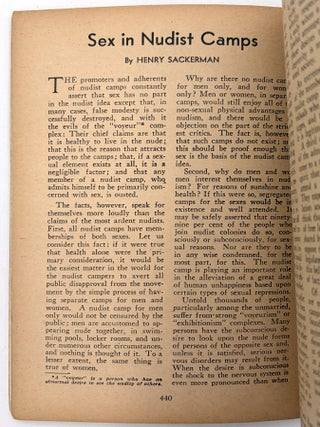 Sexology Vol. VI, No. 7 -- Late 1930s Periodical Discussing Sexual Orientation, Nudism, Sex Work, Sexually Transmitted Infections, and More