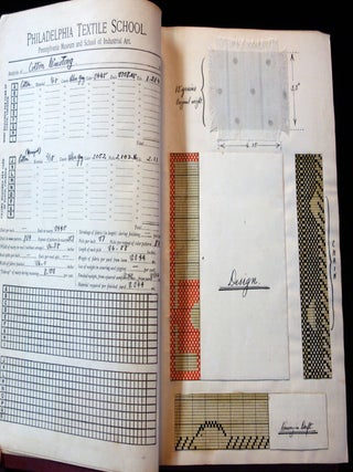 Analytic Workbook including Textile Specimens, Philadelphia Textile School, Pennsylvania Museum & School of Industrial Arts by Adolphe Rusch, Jr. Pioneer in Lightweight Aviation Fabrics