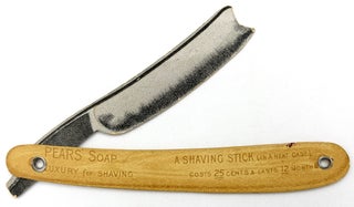 Item #26009047 Pears' Soap Advertising Card Die-Cut in Shape of Straight Razor