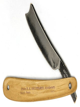 Pears' Soap Advertising Card Die-Cut in Shape of Straight Razor