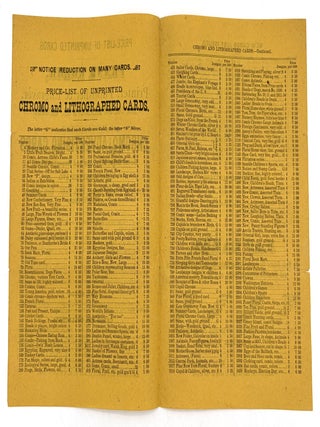 Price Lists for "Frank Roehr, Printer, Publisher and Engraver" -- Victorian Advertising Cards, Advertising Blotters, Novelties