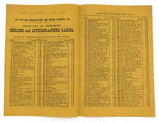 Price Lists for "Frank Roehr, Printer, Publisher and Engraver" -- Victorian Advertising Cards, Advertising Blotters, Novelties
