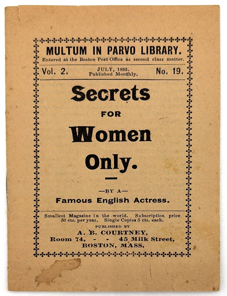 Item #26009208 "Secrets for Women Only by a Famous English Actress" -- Beauty Tips for Women
