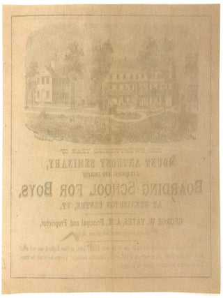 1850s Illustrated Circular for Vermont Boarding School for Boys