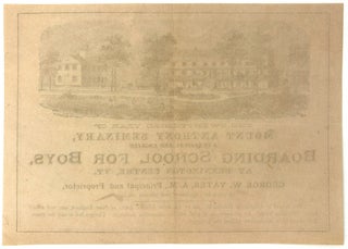 1850s Illustrated Circular for Vermont Boarding School for Boys