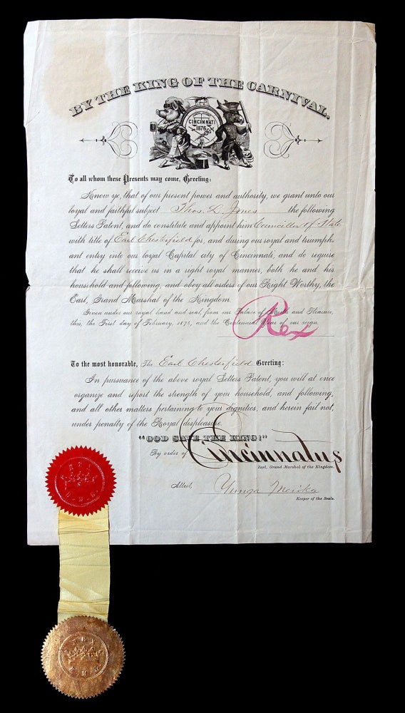 Item #26011826 Certificate - Council Appointment as Councillor of State Earl Chesterfield Order of Cincinnatus