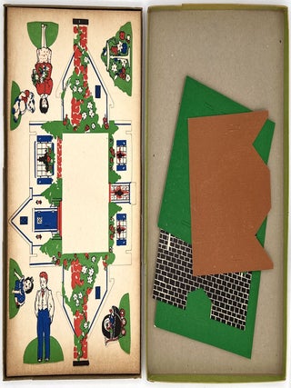 Bonneville Town: Complete Set, 4 Buildings with 25 Cut-out Figures, 1920s -30s