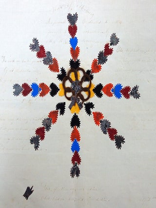 Item #26013375 Fine Made by Hand Geometric Designed Paper Hearts with Woven Hair with Flower at...