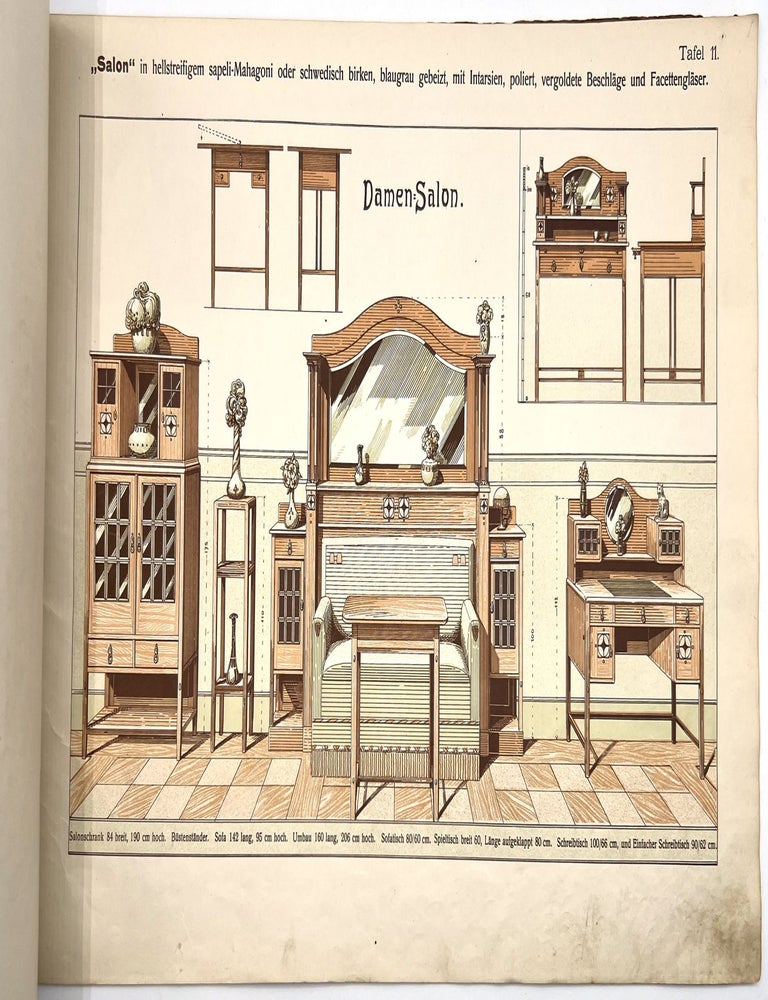 Item #26013458 Large format trade catalogue with 12 complete rooms featuring Vertikows. (12 moderne Wohnzimmer u. Salons) Art Deco influenced.