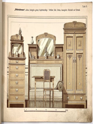 Large format trade catalogue with 12 complete rooms featuring Vertikows. (12 moderne Wohnzimmer u. Salons) Art Deco influenced.