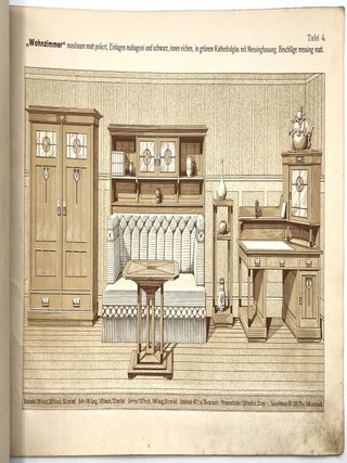 Large format trade catalogue with 12 complete rooms featuring Vertikows. (12 moderne Wohnzimmer u. Salons) Art Deco influenced.