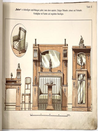 Large format trade catalogue with 12 complete rooms featuring Vertikows. (12 moderne Wohnzimmer u. Salons) Art Deco influenced.