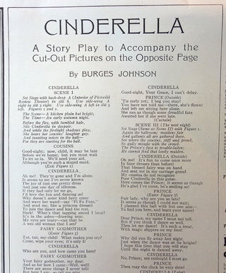 Pictorial Review Theater - Cut-out Play No. IV - Cinderella with narrative and stage instructions.