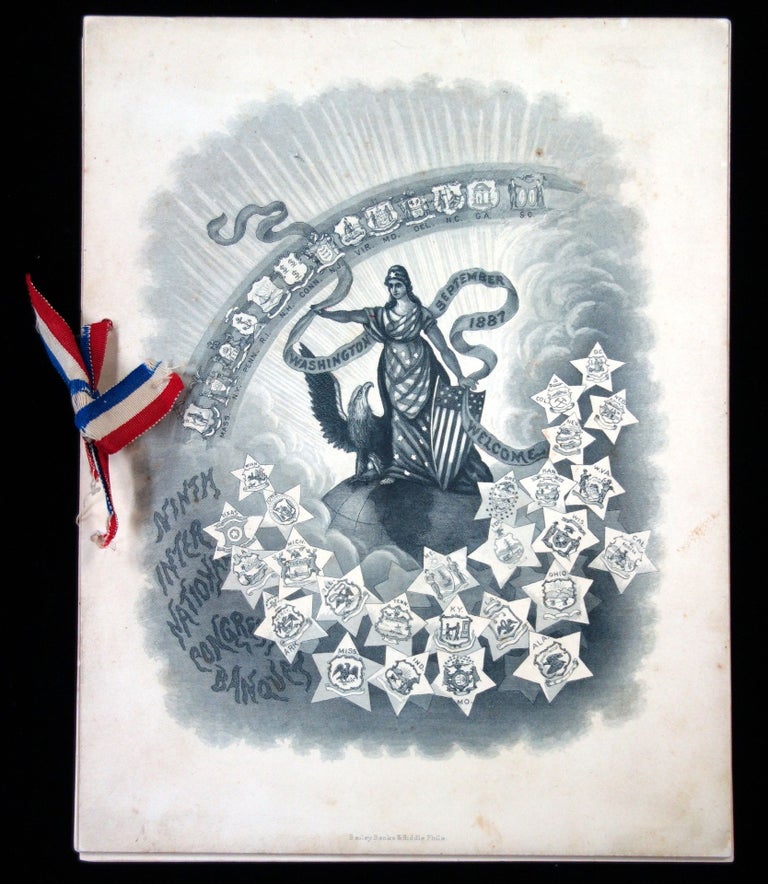 Item #26017348 Menu for the Ninth International Congress Banquet (Medicine) with Allegorical Imagery 1887