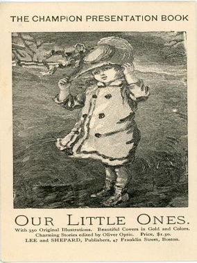 A collection of 18 advertising trade cards promoting educational and entertaining publications for children including periodicals and books