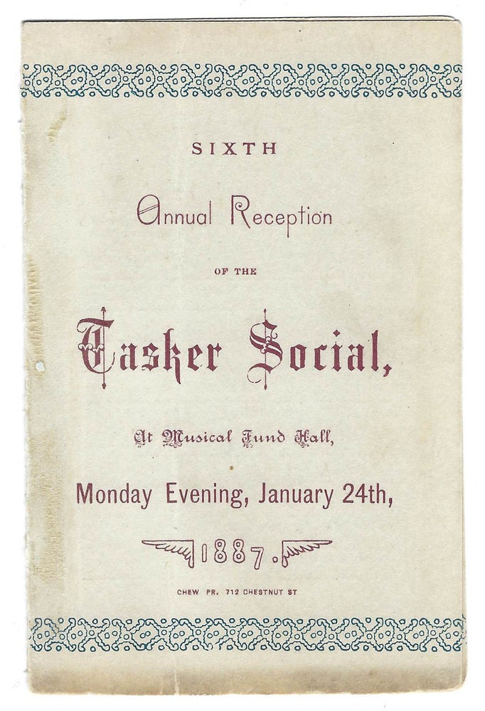 Item #27002333 Dance Card for the Sixth Annual Reception of the Tasker Social