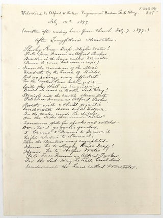 Item #27003106 Valentine Addressed to Alfred E. Parker, Engineer on the Boston Subway