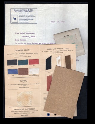 Item #27003921 Salesman Samples - Gummed Cloth, Linen and Cotton Tapes,Snap Fastener Buttons,...