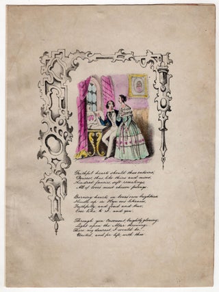 Item #27004122 Hand-colored Lithograph Valentine Poem