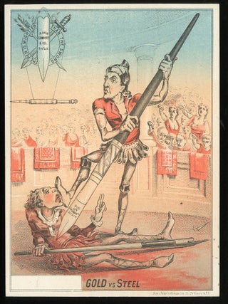 Item #27005139 Printer's Proof -- Pen company - Gladiators - Pen is Mightier than the Sword