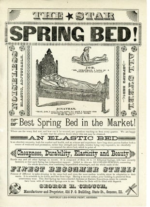Item #27005432 Illustrated Broadside - The Star Spring Bed! featuring Jonathan and Job. George H....