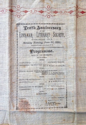 Programme - 10th Anniversary of hte Linnaean Literary Society, of Scio College, Scio, Ohio.