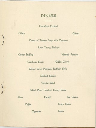 Christmas Menu - U.S. Army Debarkation Hospital No.1,