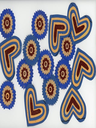 Item #27016552 15 Paper & Fabric Hand Made Multilayer Whimsies - Red White and Blue