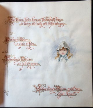 Original Art - Baby's Book Created for Helen Davis Sage by her Father - Watercolor on Vellum