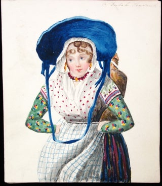 Fine Watercolor of Regency Era Woman with 14 Ethnic,Regional or Occupational Overlays of Women