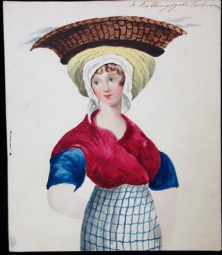 Fine Watercolor of Regency Era Woman with 14 Ethnic,Regional or Occupational Overlays of Women