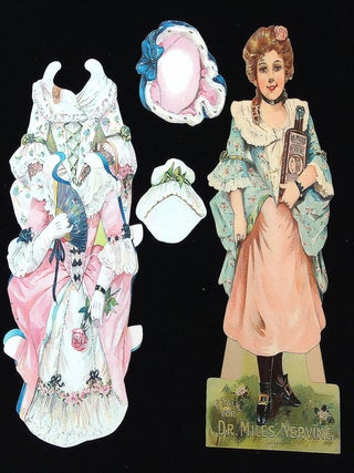 Dr. Miles Paper Doll -Dorothy (Dolly) Quincy - Holding a Bottle of Dr. Miles Restorative Nervine