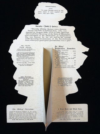 Dr. Miles Paper Doll -Dorothy (Dolly) Quincy - Holding a Bottle of Dr. Miles Restorative Nervine