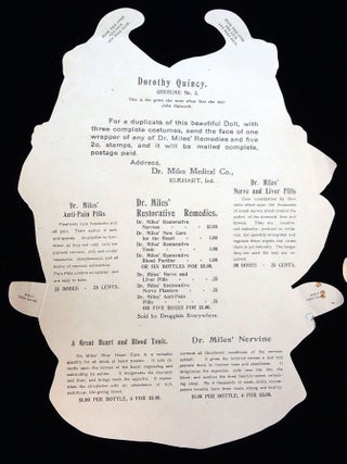 Dr. Miles Paper Doll -Dorothy (Dolly) Quincy - Holding a Bottle of Dr. Miles Restorative Nervine