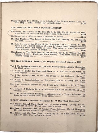 A Catalog of Dime Novel Material Including a Section on Buffalo Bill