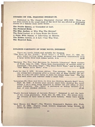 A Catalog of Dime Novel Material Including a Section on Buffalo Bill