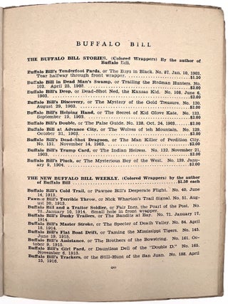 A Catalog of Dime Novel Material Including a Section on Buffalo Bill