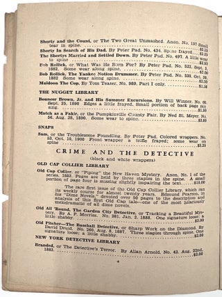 A Catalog of Dime Novel Material Including a Section on Buffalo Bill