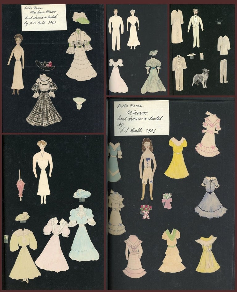 Item #280007332 Album of Handmade Paper Dolls with Original Artwork by L.C. Ball. L C. Ball.